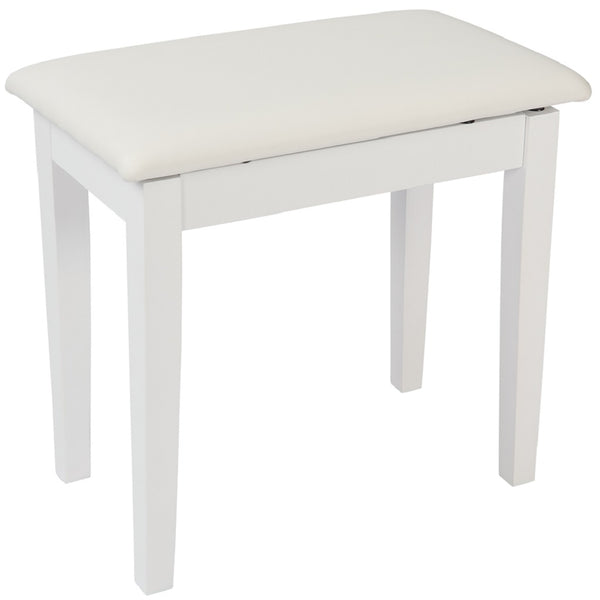 Kinsman KPB01WH Fixed height Piano Stool With Storage. White.