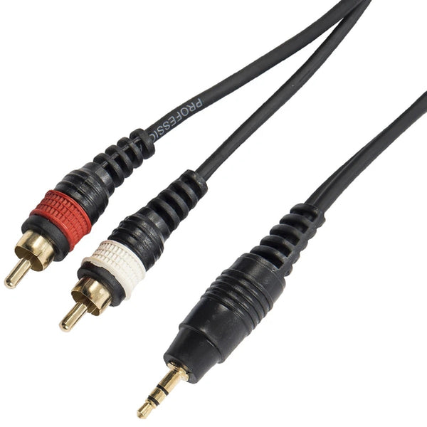 Kinsman KSC04 Stereo audio cable. 2 RCA to Stereo mini jack