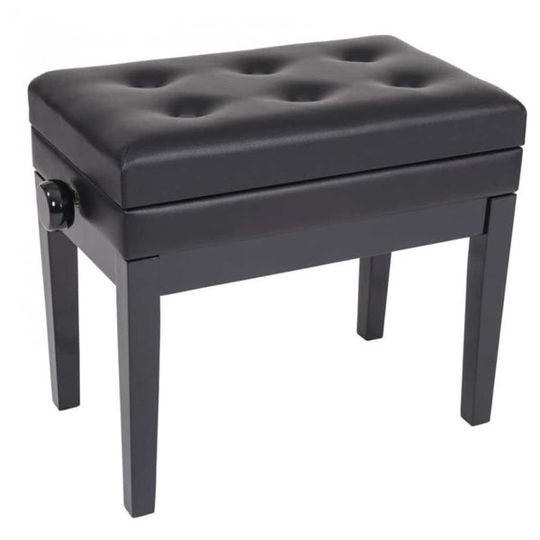 Kinsman KPB10BK Adjustable Piano Stool With Storage Black Satin.