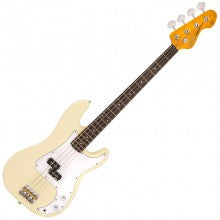 Vintage V4VW P Bass Guitar Vintage White