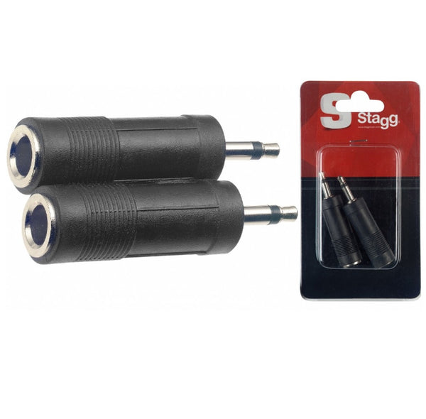 Stagg AC-PFJMH  2 x Female MONO large jack to male MONO mini jack adaptor