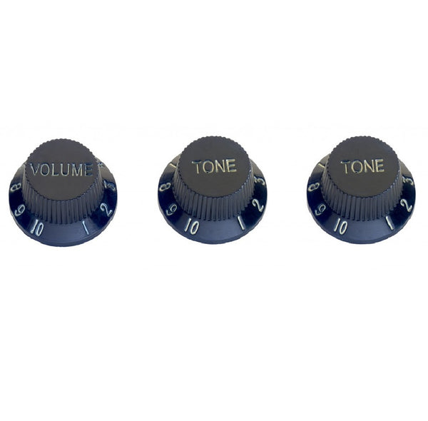 STAGG SP-KNST-BLK Strat 3 x control knob set. Black