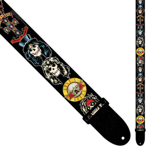 Perri's Polyester Guitar Strap ~ Guns 'n' Roses ~ Skulls