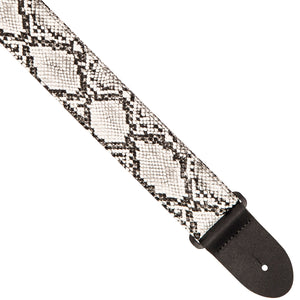 Perri's Faux Snake Skin 2" Guitar  Strap ~ Black/White with Triglide