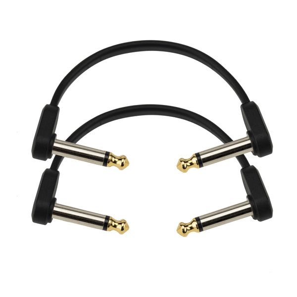D'Addario Flat Patch Cable, 4in Right Angle, Twin PK