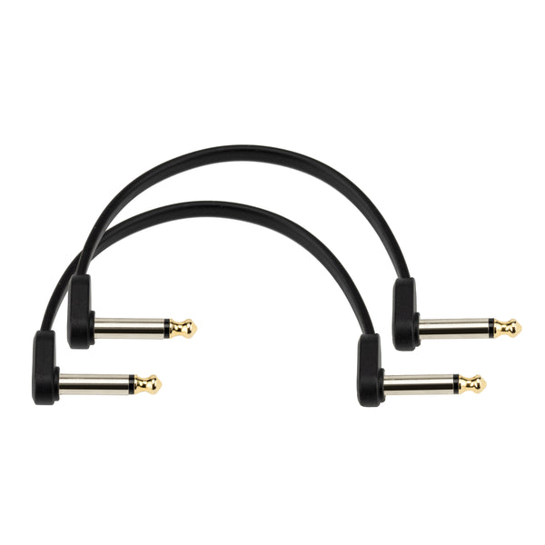 D'Addario Flat Patch Cable, 6in Offset Right Angle, Twin PK