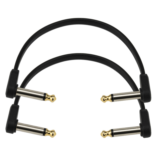 D'Addario Flat Patch Cable, 6in Right Angle, Twin PK
