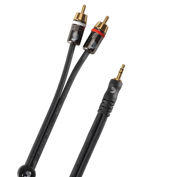 D'Addario Dual RCA to Stereo Mini Cable, 5 feet