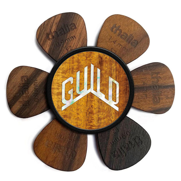 GuildÂ® by Thalia Pick Puck ~ AAA Hawaiian Koa with Guild Pearl Logo