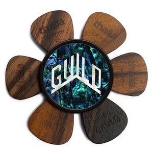 GuildÂ® by Thalia Pick Puck ~ Blue Abalone with Guild Pearl Logo