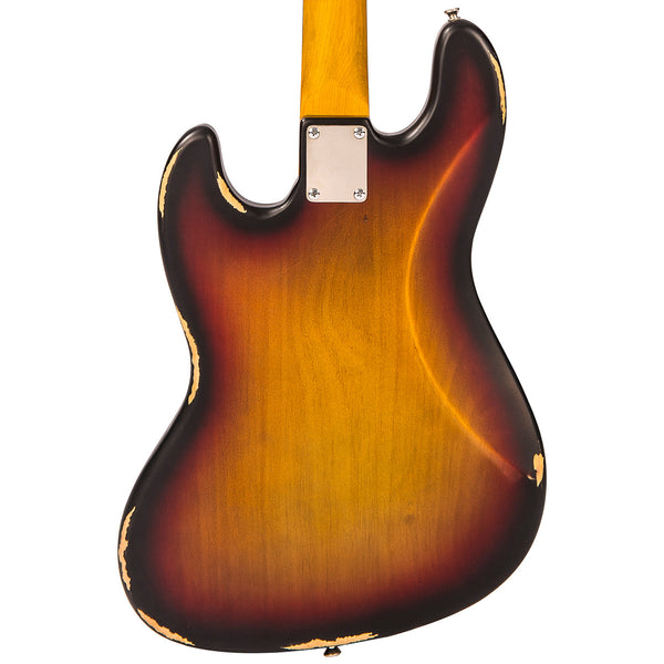 Vintage V74 ICON Fretless Bass ~ Sunset Sunburst