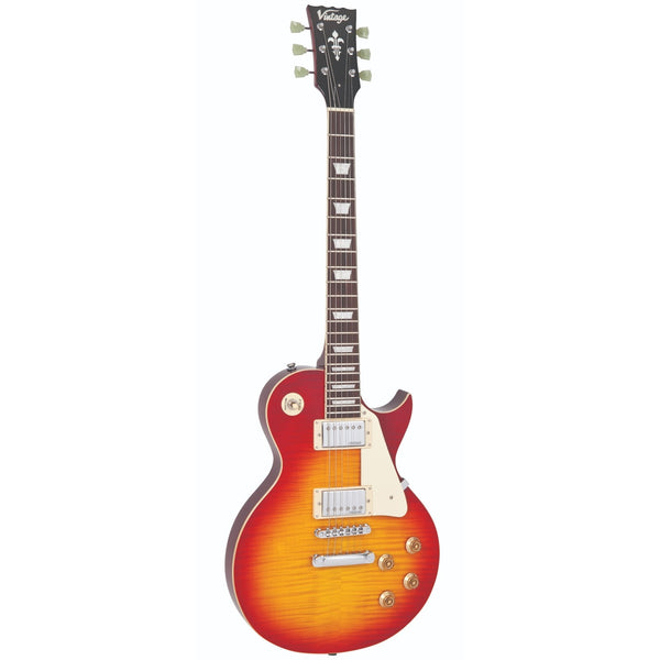 Vintage V100CS Les Paul Electric Guitar in Cherry Sunburst Finish