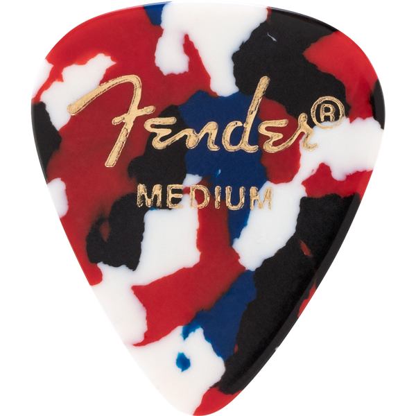 Fender 351 Classic Medium Confetti picks. Pack of 12.